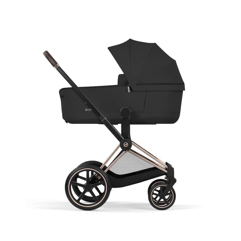 Cybex Priam Komfort Kinderwagen Set 4in1 Rosegold / Sepia Black inkl. Cloud T Plus Sepia Black und Base T