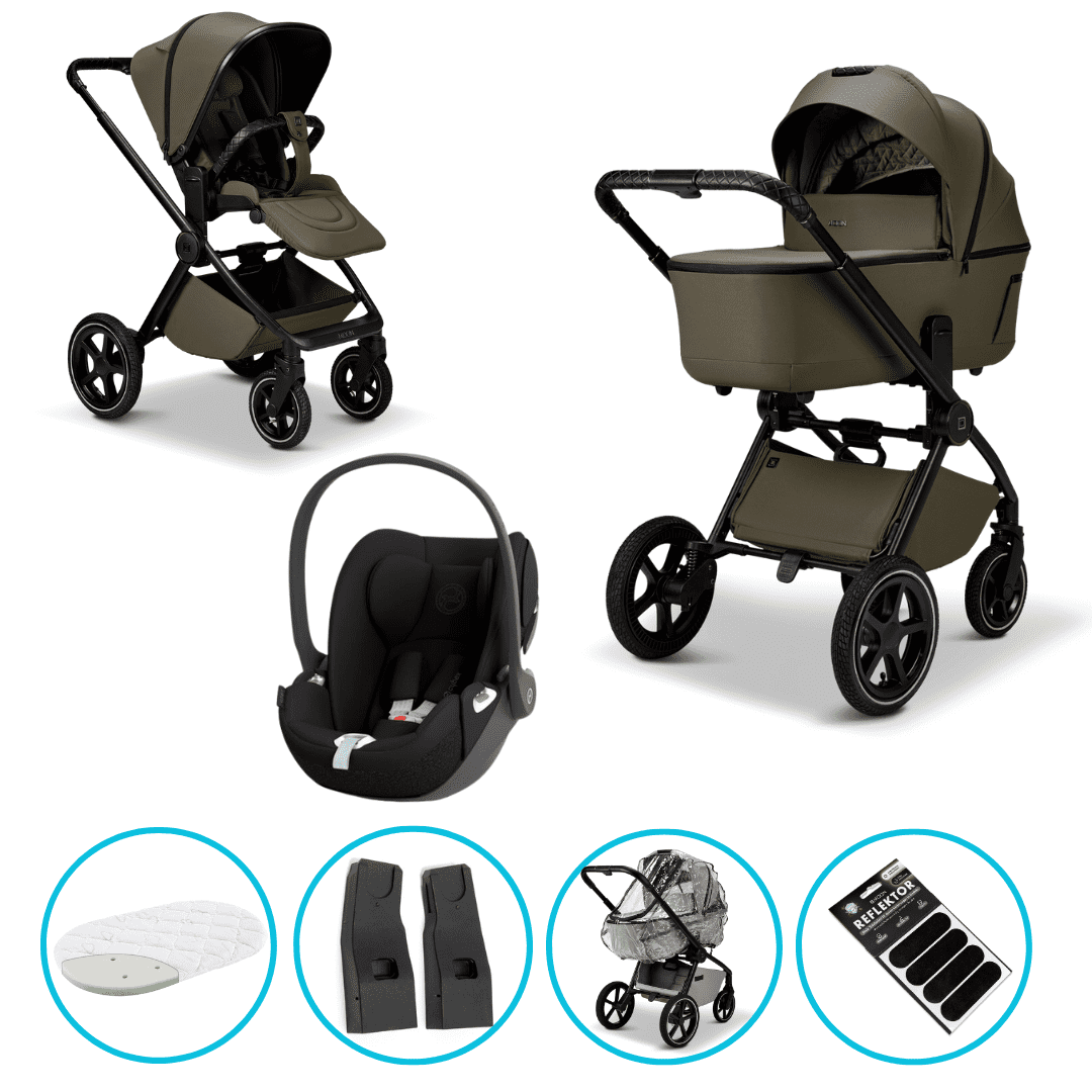 Moon GIO 2.0 Kombikinderwagen Moos 3in1 Set inkl. Cloud T i-Size black