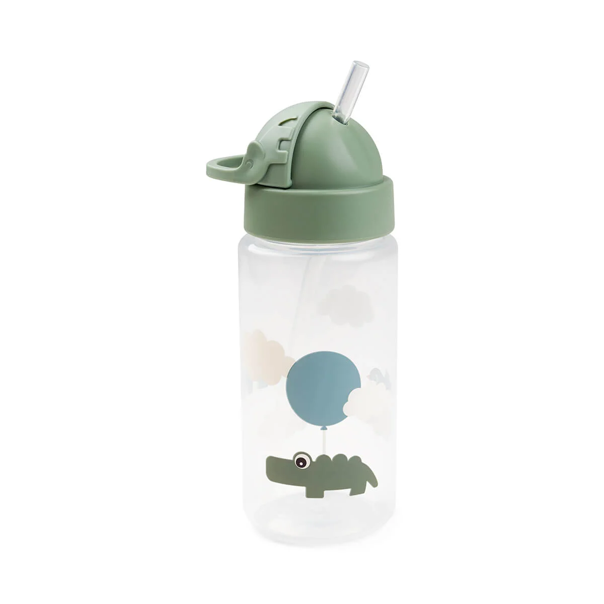 Done by Deer - Trinkflasche mit Strohhalm happy clouds - green Done by Deer - Trinkflasche mit Strohhalm happy clouds - green