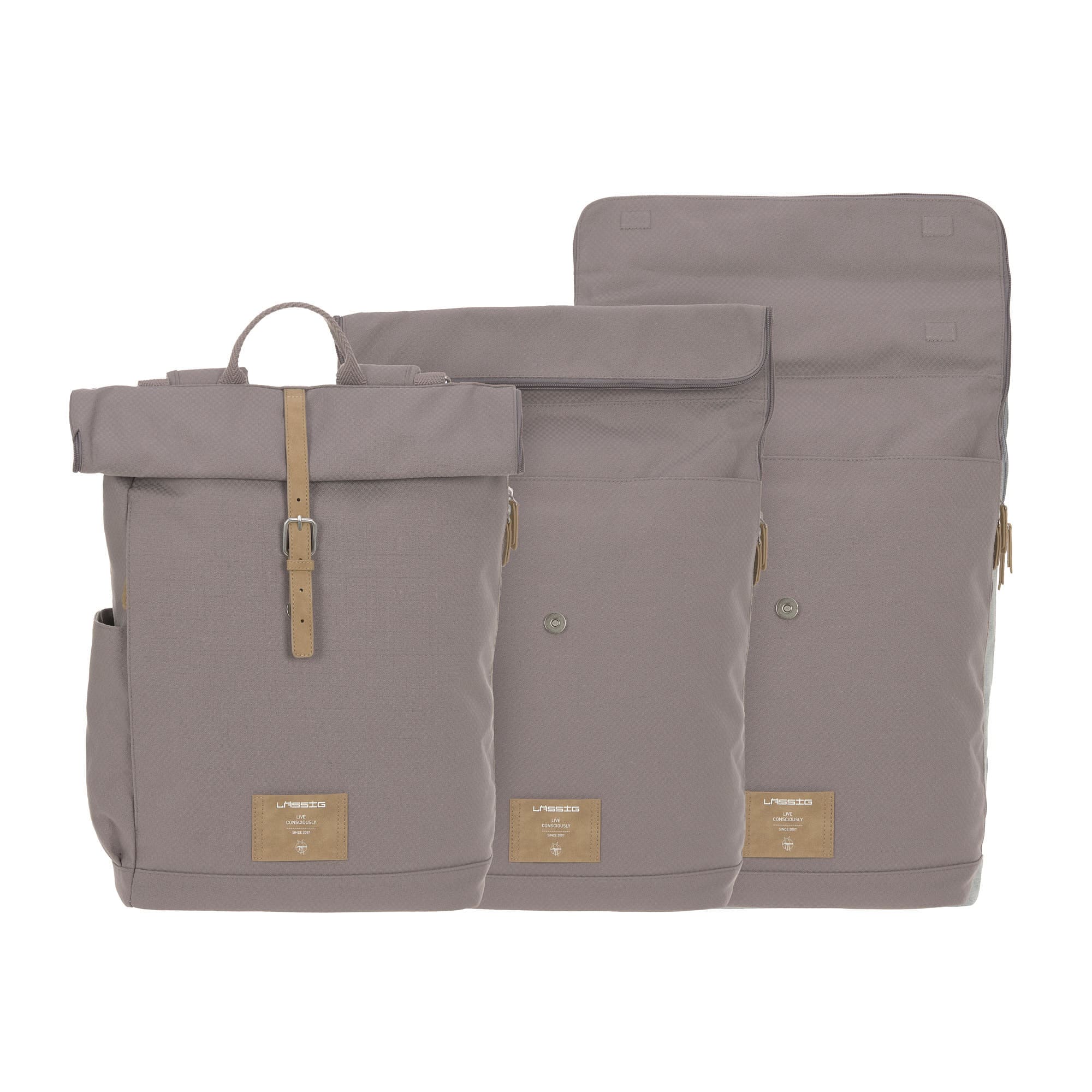 Lässig Wickelrucksack - Rolltop Backpack Rosewood Melange Lässig Wickelrucksack - Rolltop Backpack Rosewood Melange