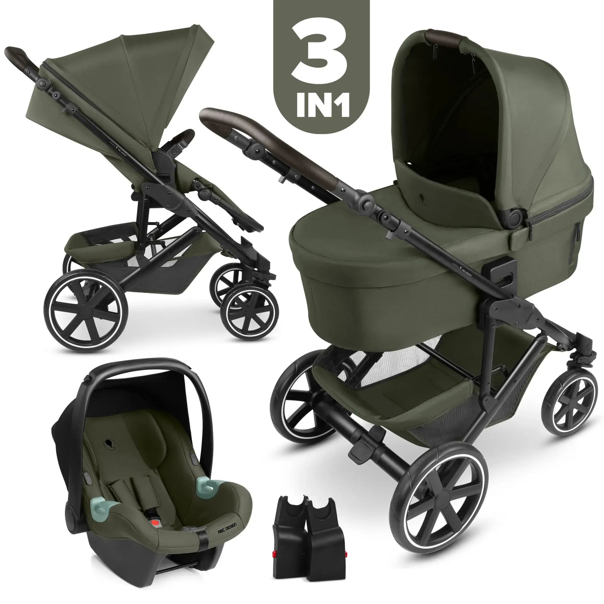 ABC Design Sierra 3in1 Kinderwagen-Set Pea