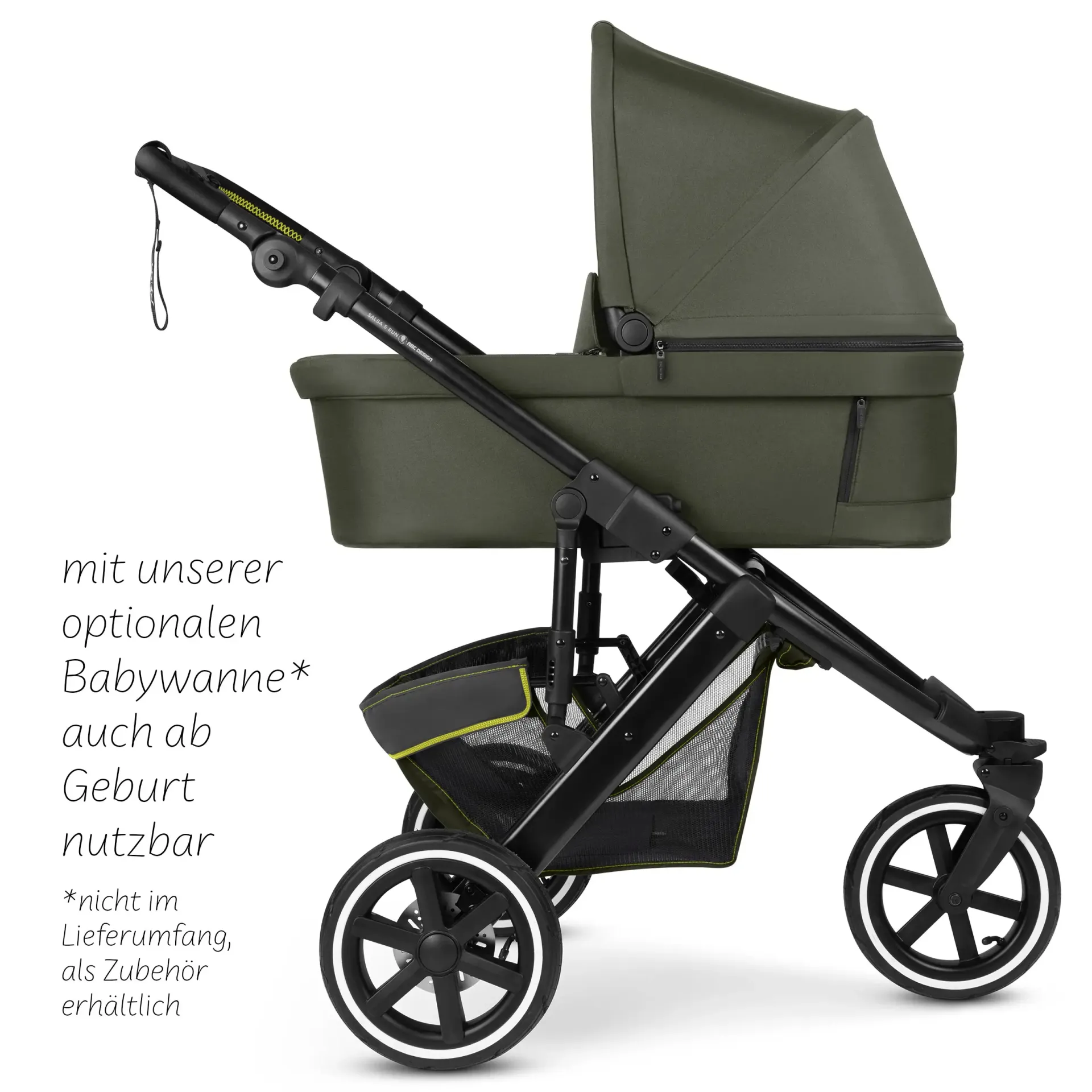 dreiradgestell mit Babywanne in olive dreiradgestell mit Babywanne in olive