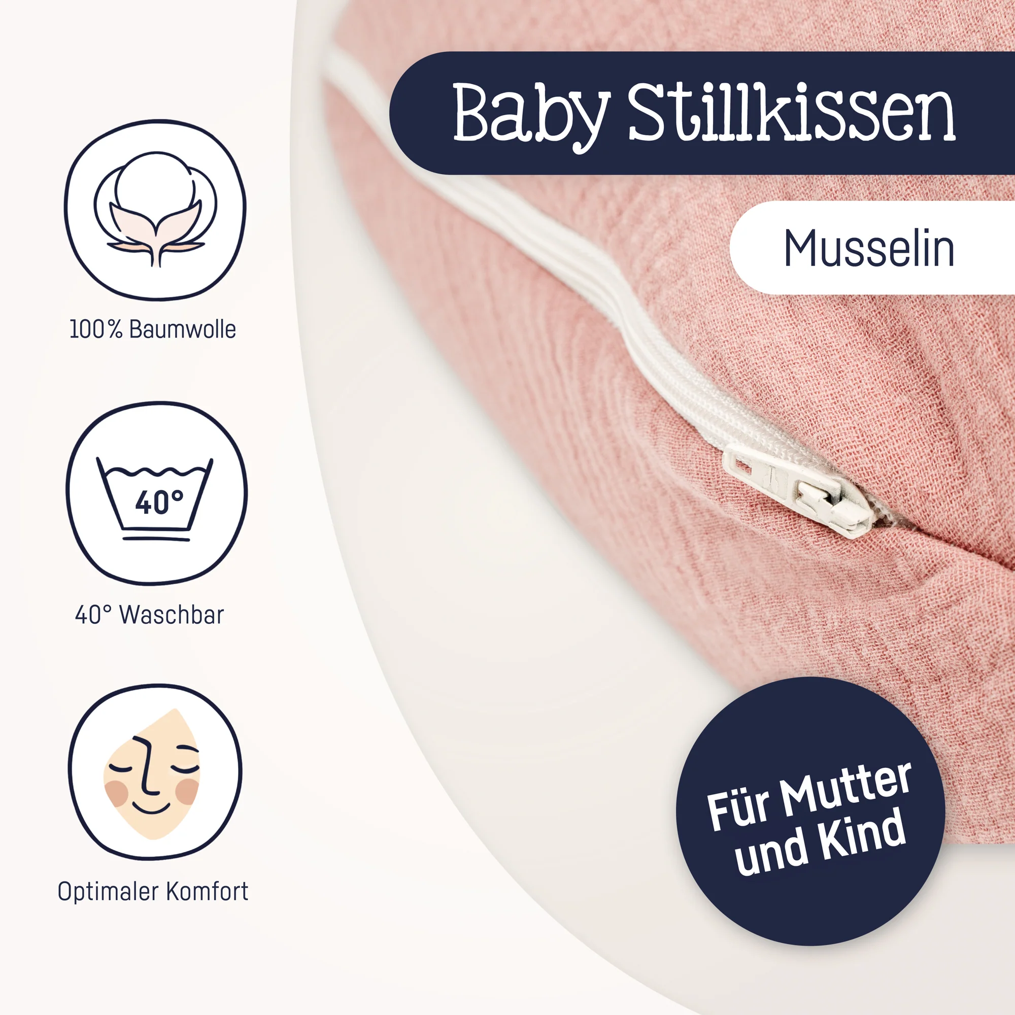 personalisiertes Stillkissen Musselin - Zöllner