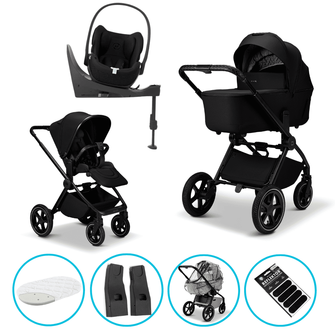 Moon GIO 2.0 Kombikinderwagen Onyx 4in1 Set inkl. Cloud T i-Size black und Base T