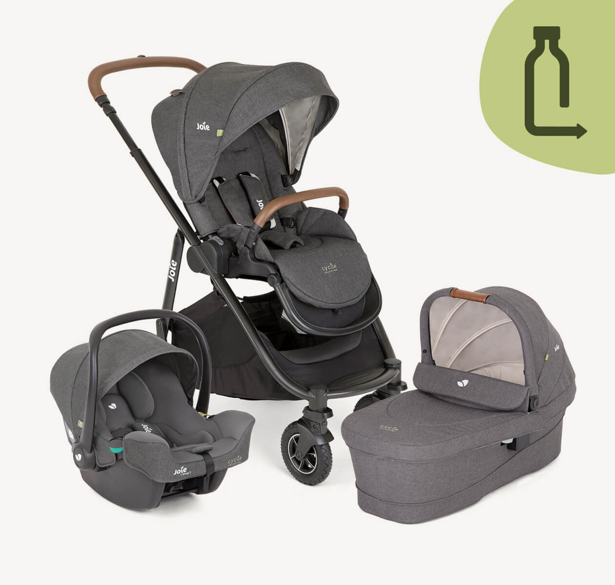 Joie Versatrax 3in1 Kinderwagen - Shell Gray Joie Versatrax 3in1 Kinderwagen - Shell Gray