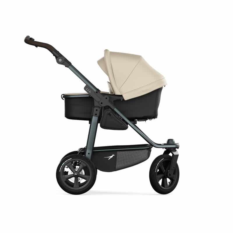 TFK Mono 3 4in1 Kinderwagen Set Sand mit Cybex Cloud T i-Size Sepia Black, CYBEX Base T & TFK Mono Adapter