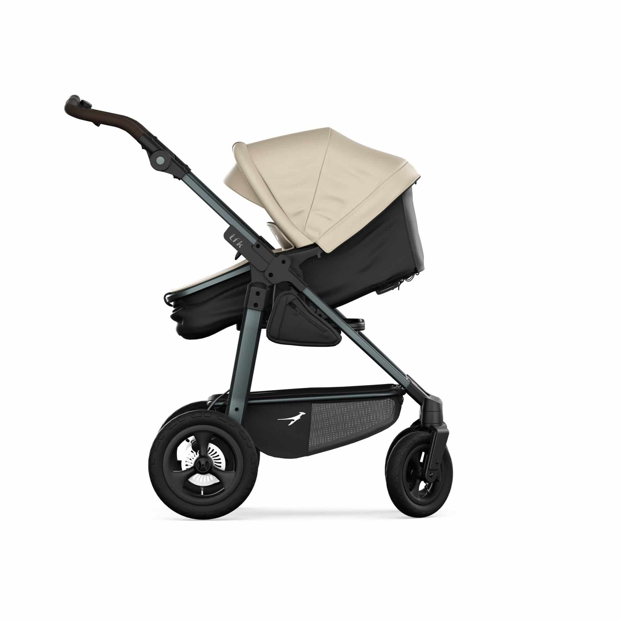 TFK Mono 4 3in1 Kinderwagen Set Sand mit CYBEX Cloud T i-Size Sepia Black & TFK Mono Adapter