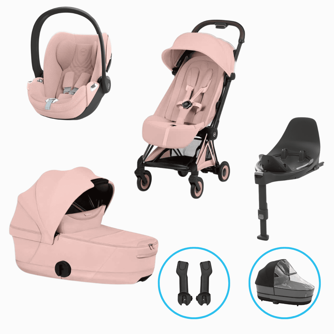 Cybex Coya Style 6in1 Kinderwagen Set Rosegold/Peach Pink inkl. Cloud T Plus Peach Pink und Base T