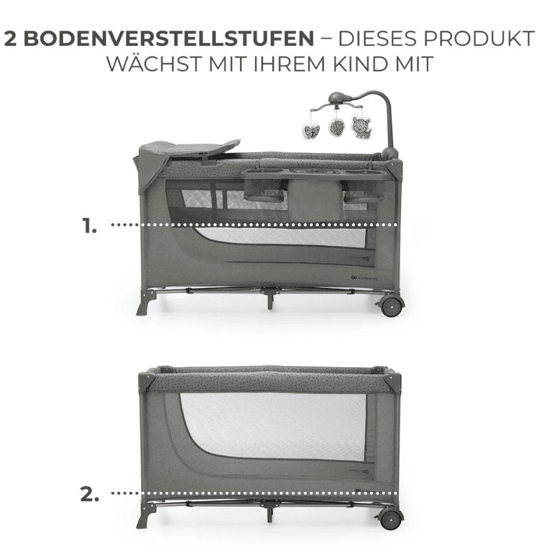 Kinderkraft 3in1 Reisebett JOY 2 dunkelgrau mit Accessoirs Kinderkraft 3in1 Reisebett JOY 2 dunkelgrau mit Accessoirs
