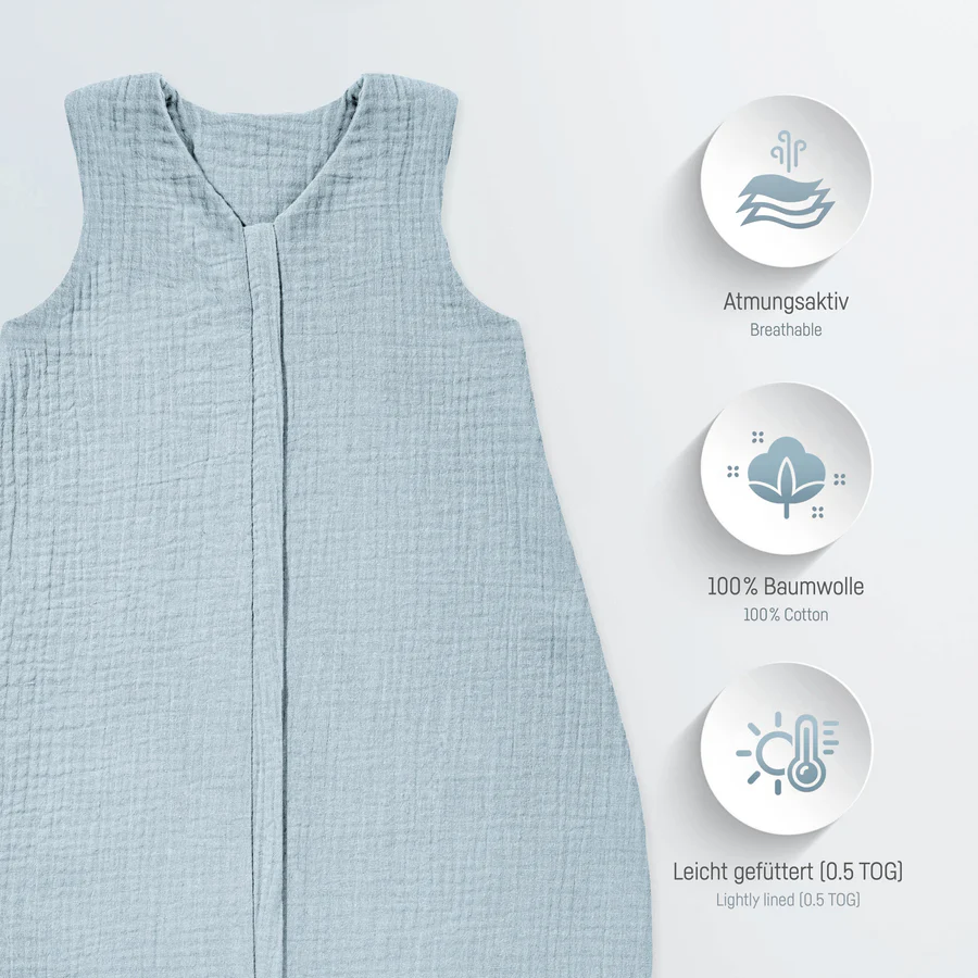 Zöllner Musselin Sommerschlafsack Gr. 90 - Denim