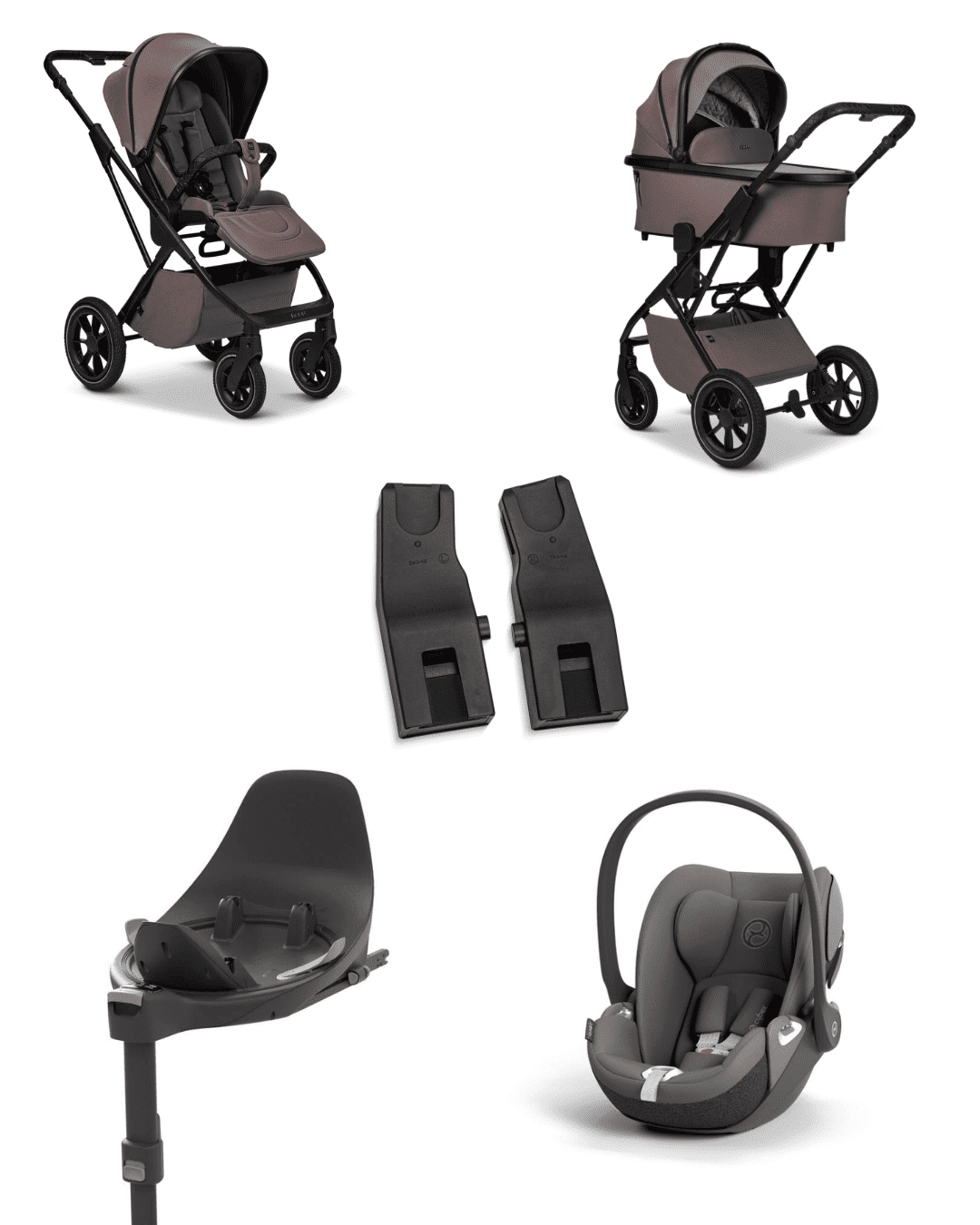 Moon PIU 2025 4in1 Set inkl. Cybex Cloud T i-Size mit Base T und Moon PIU Adapter Tonka/Mirage Grey