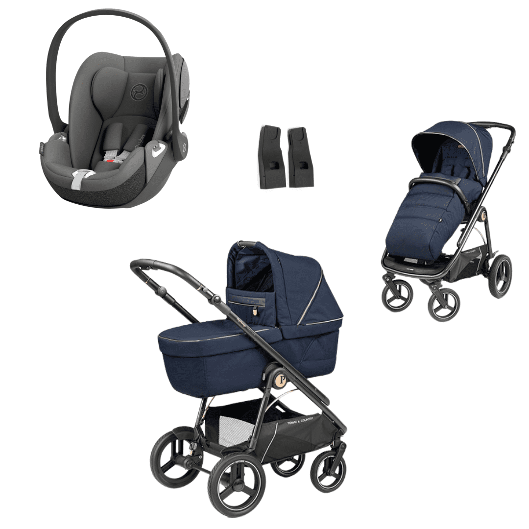 Peg Perego Veloce TC Kombikinderwagen 3in1 Set inkl. Culla Grande Babywanne und Cloud T - Mirage Grey | dark grey Blue Shine Peg Perego Veloce TC Kombikinderwagen 3in1 Set inkl. Culla Grande Babywanne und Cloud T - Mirage Grey | dark grey Blue Shine