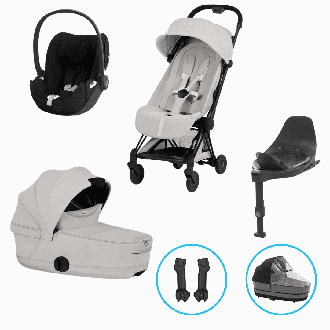 Cybex Coya Style 6in1 Kinderwagen Set Matt Black/City Grey inkl. Cloud T Plus Sepia Black und Base T