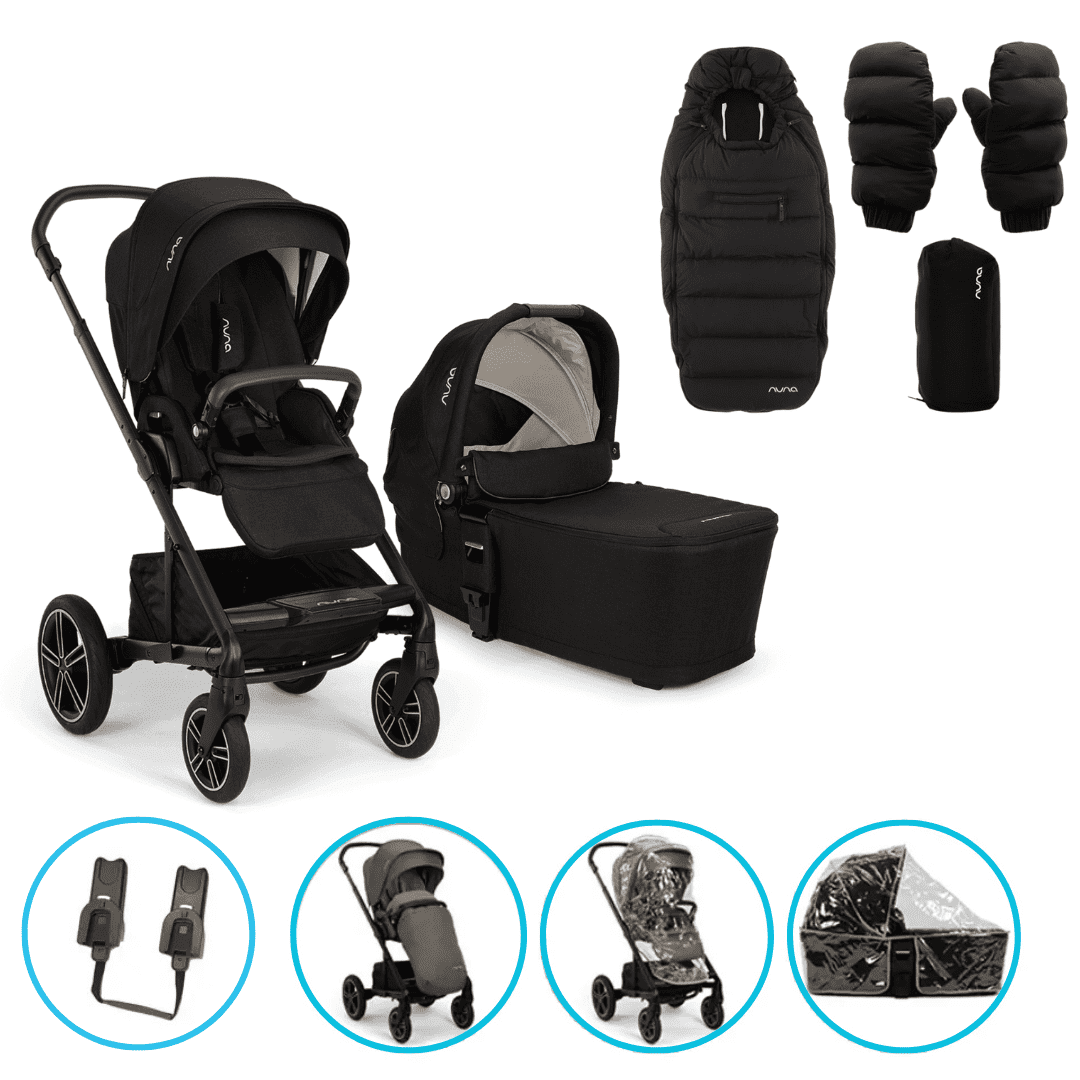 Nuna MIXX next 2in1 Kombikinderwagen Caviar inkl. Winterset Caviar & gratis Zubehör