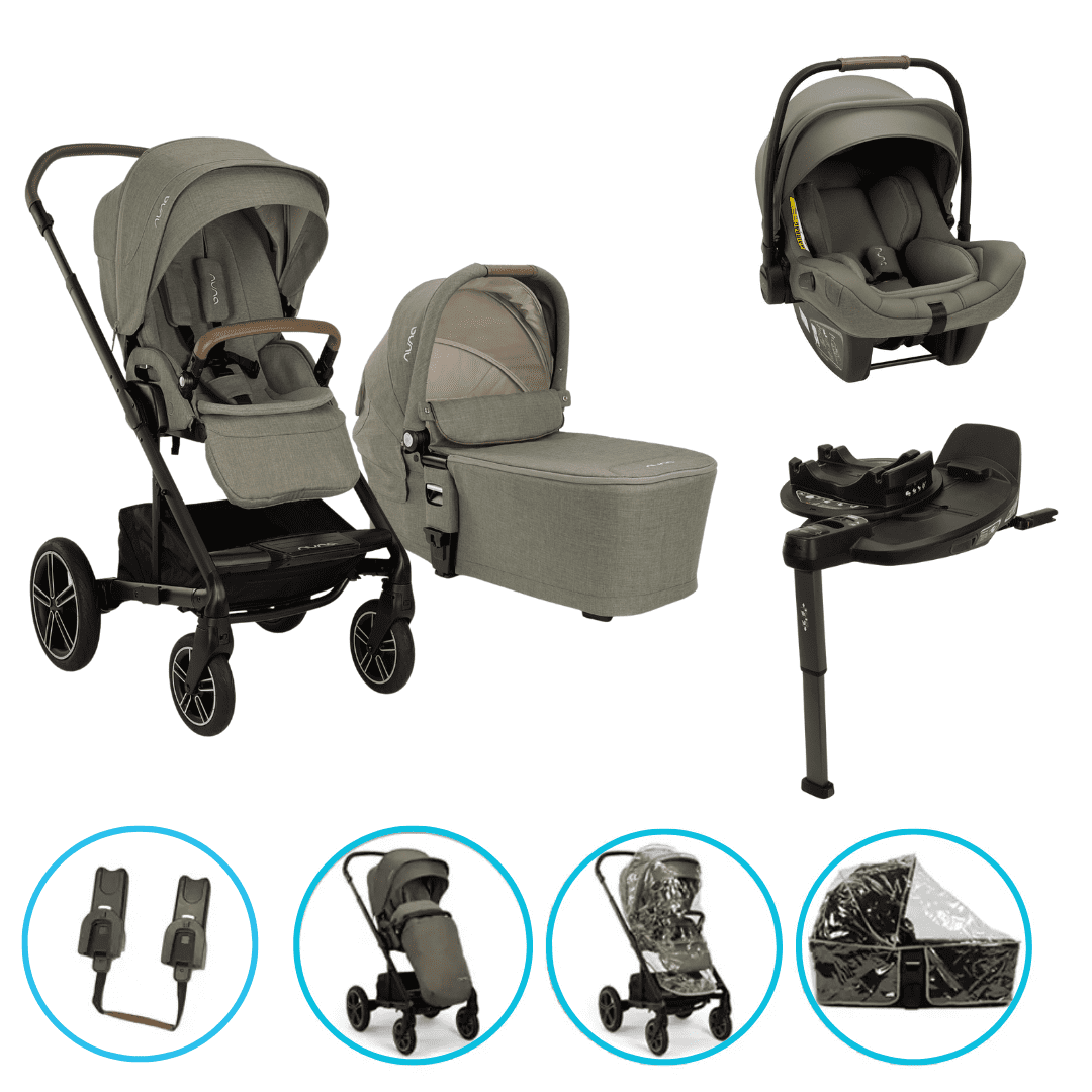 Nuna MIXX next 4in1 Kinderwagen Set Pine inkl. Pipa Next Pine, Base Curv und gratis Zubehör 