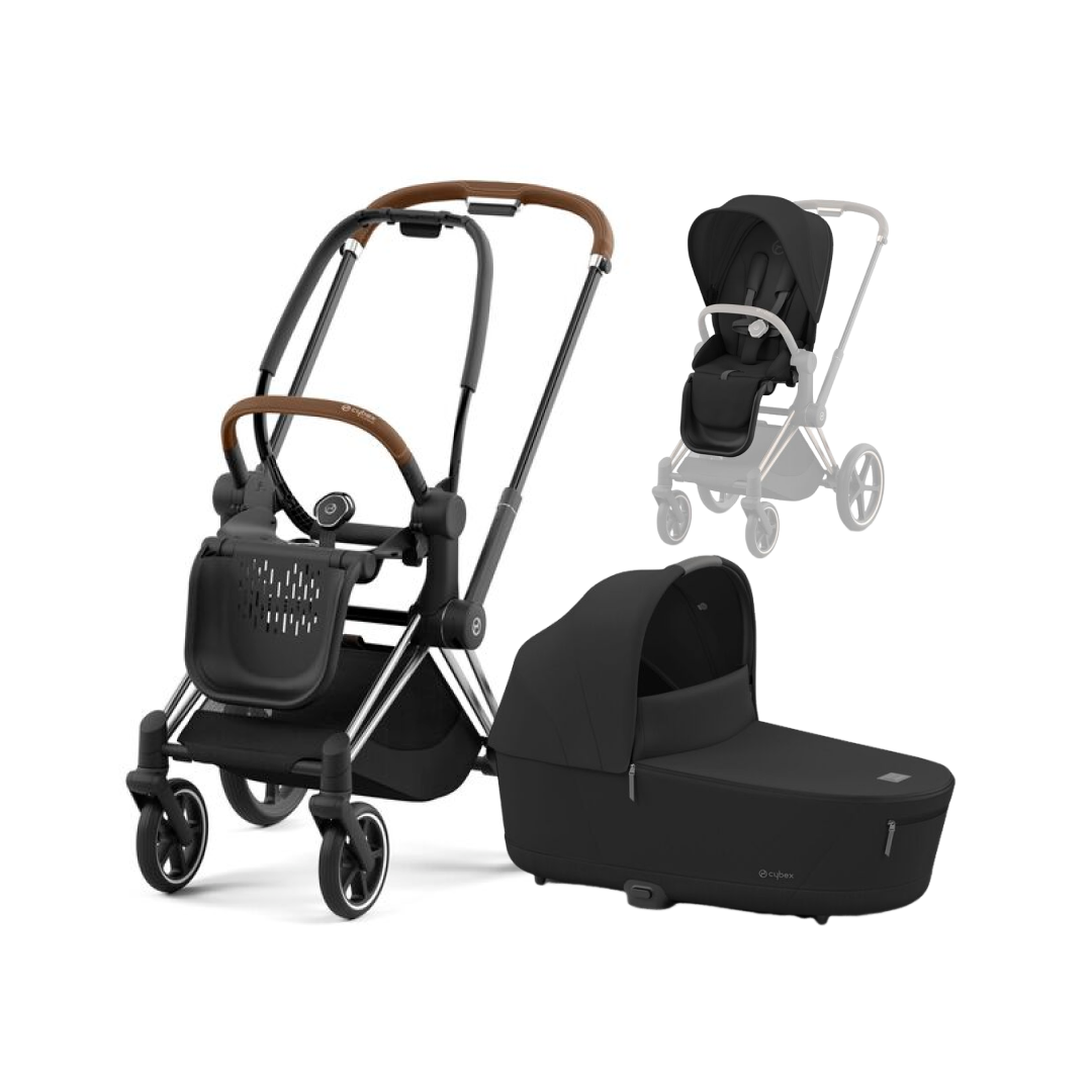 CYBEX PRIAM Kombikinderwagen chrome brown sepia black CYBEX PRIAM Kombikinderwagen chrome brown sepia black