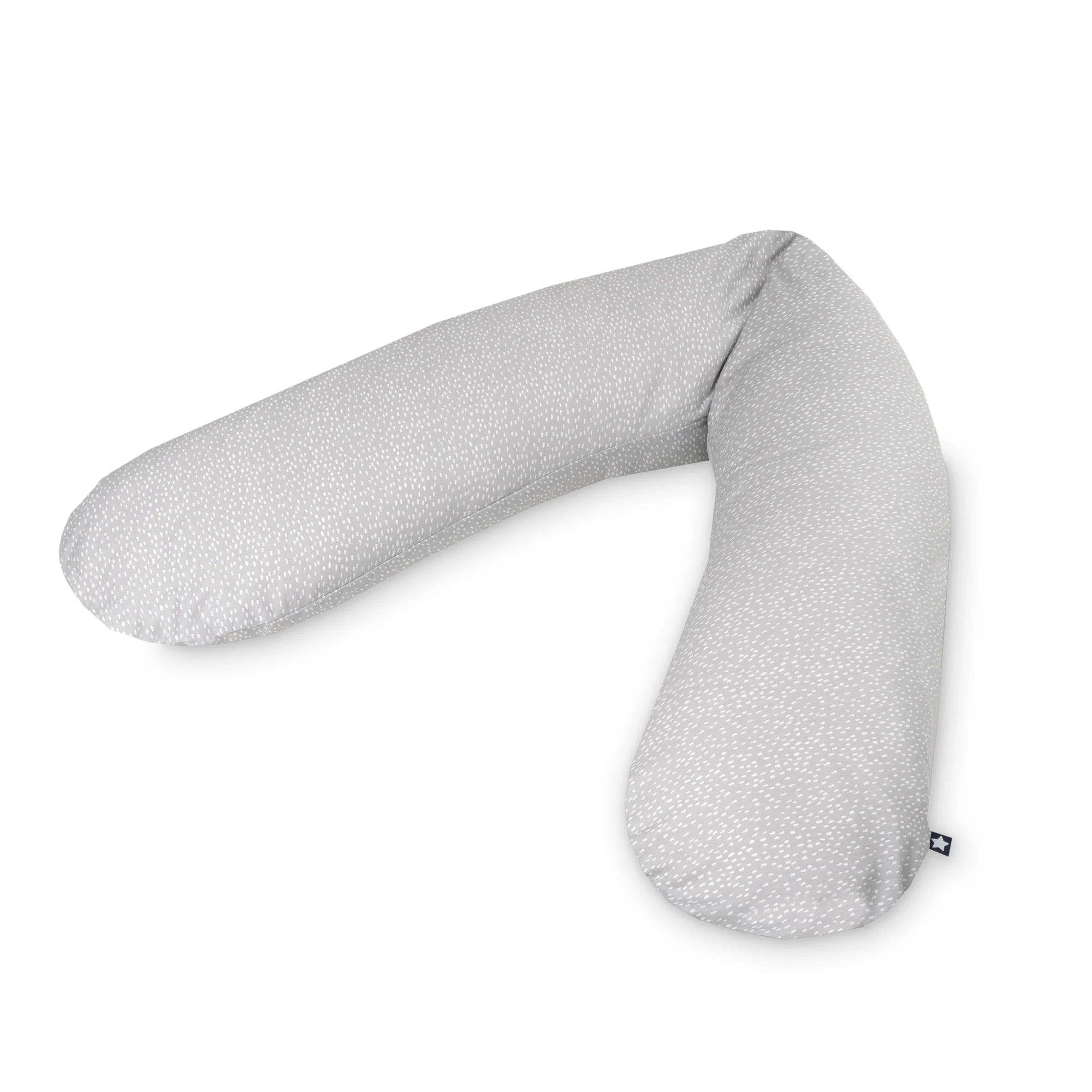 Zöllner personalisiertes Stillkissen Jersey Cotton mit Namen Tiny Squares GreySchrift 1