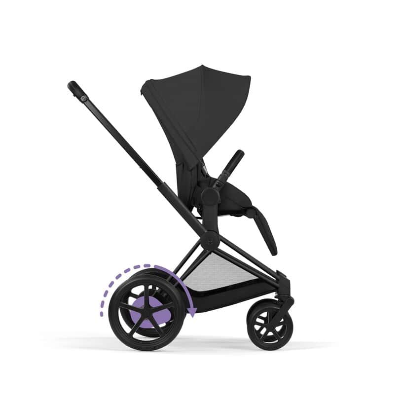 Cybex e-Priam Komfort Kinderwagen Set 4in1 Matt Black / Sepia Black inkl. Cloud T Plus Sepia Black und Base T
