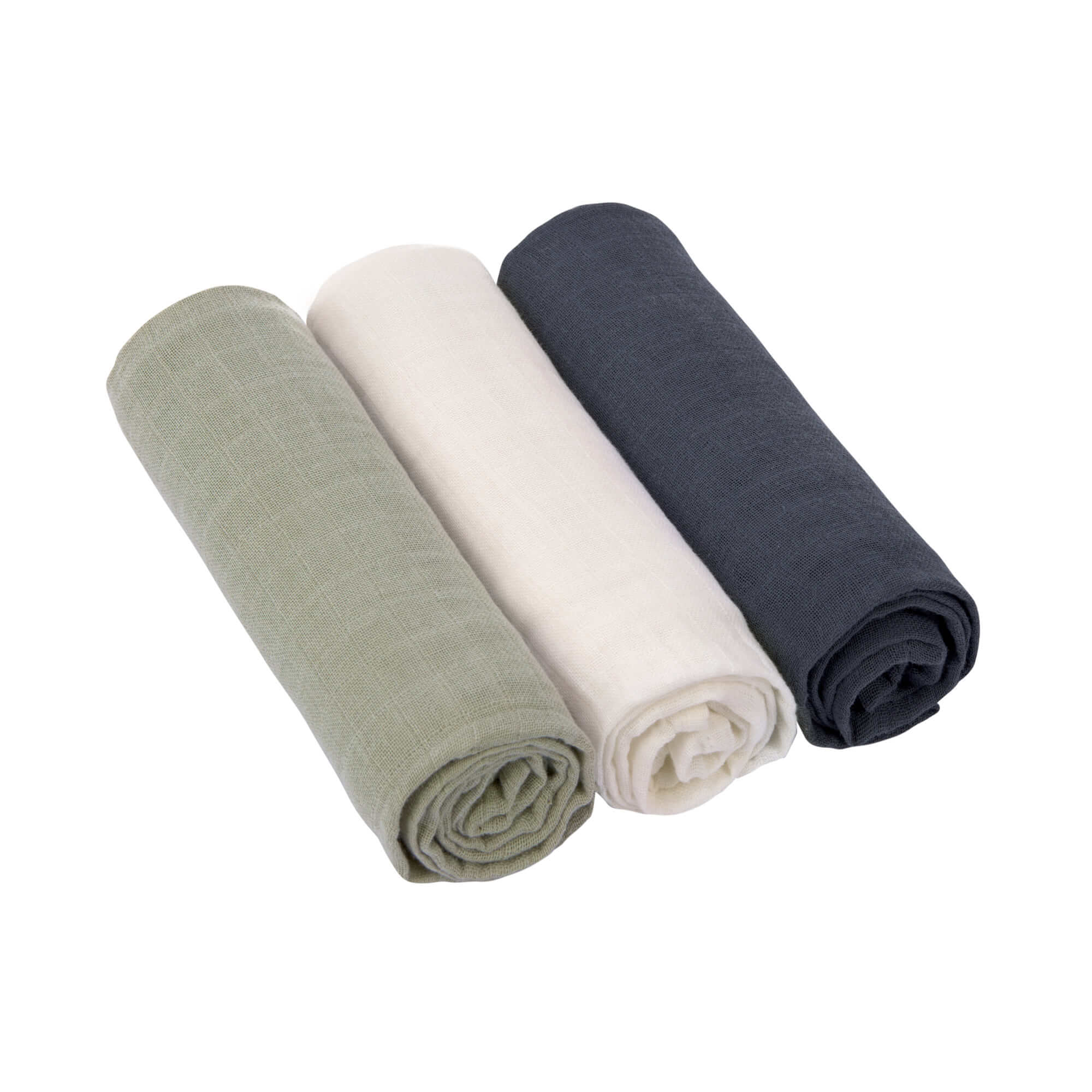 Lässig - Mulltücher 3er Set 85 x 85 cm Olive/Milky/Navy Lässig - Mulltücher 3er Set 85 x 85 cm Olive/Milky/Navy
