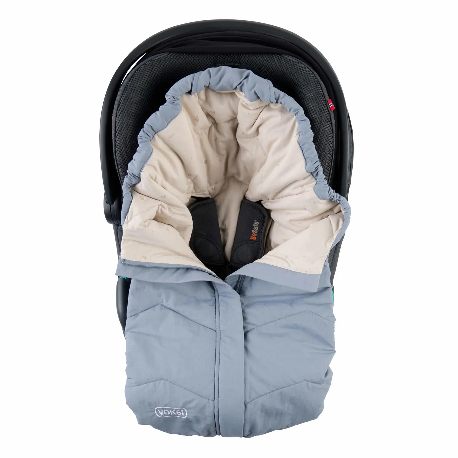 VOKSI Move Light Fußsack für Babyschale Misty Blue
