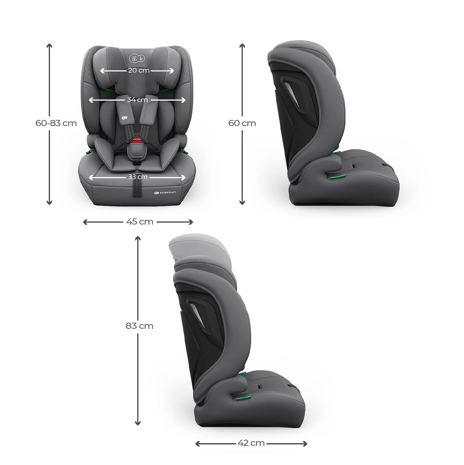 Kinderkraft COMFORT UP 2 PLUS i-Size Kindersitz Grau