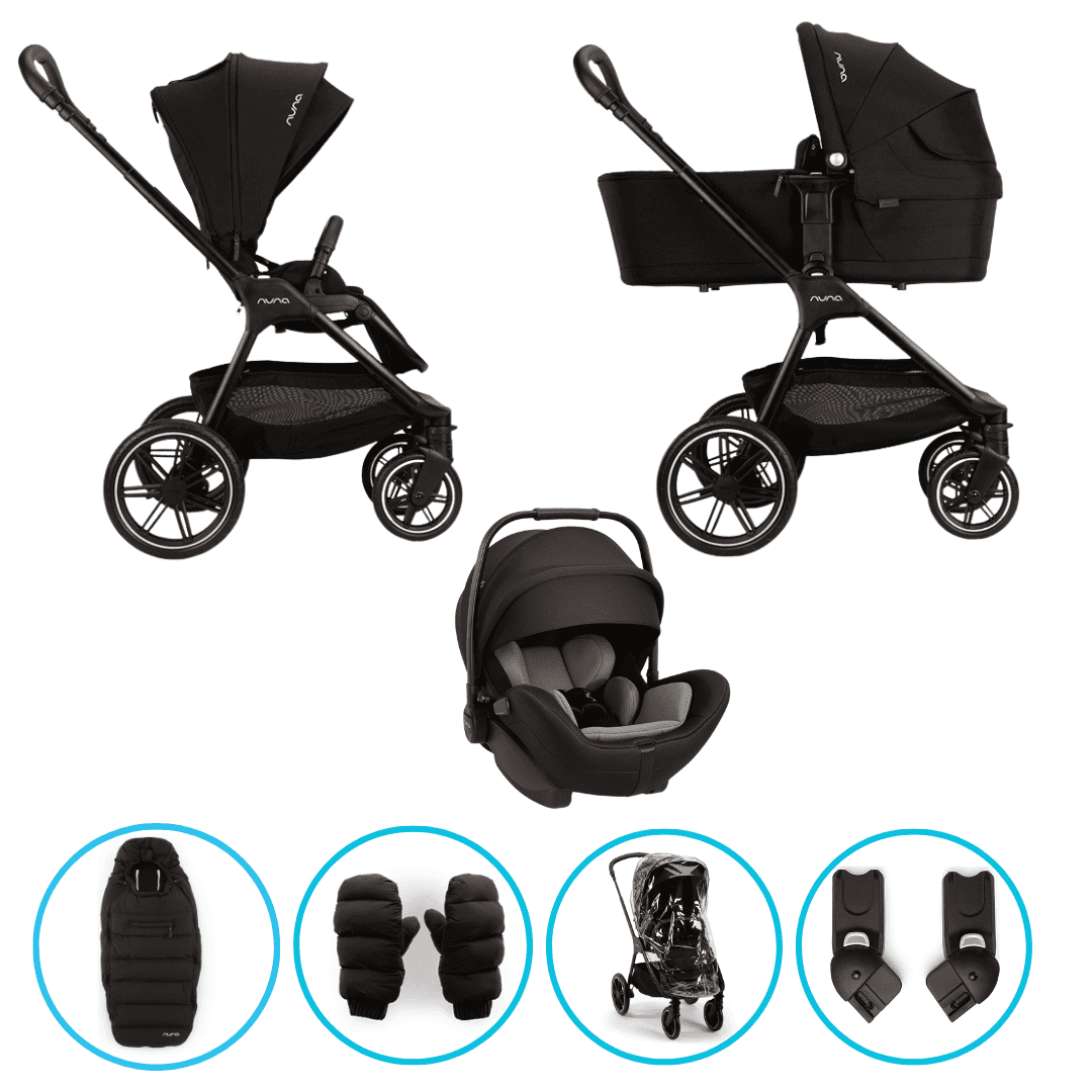 Nuna TRIV lx 3in1 Kinderwagenset Caviar inkl. Arra flex Caviar & gratis Zubehör