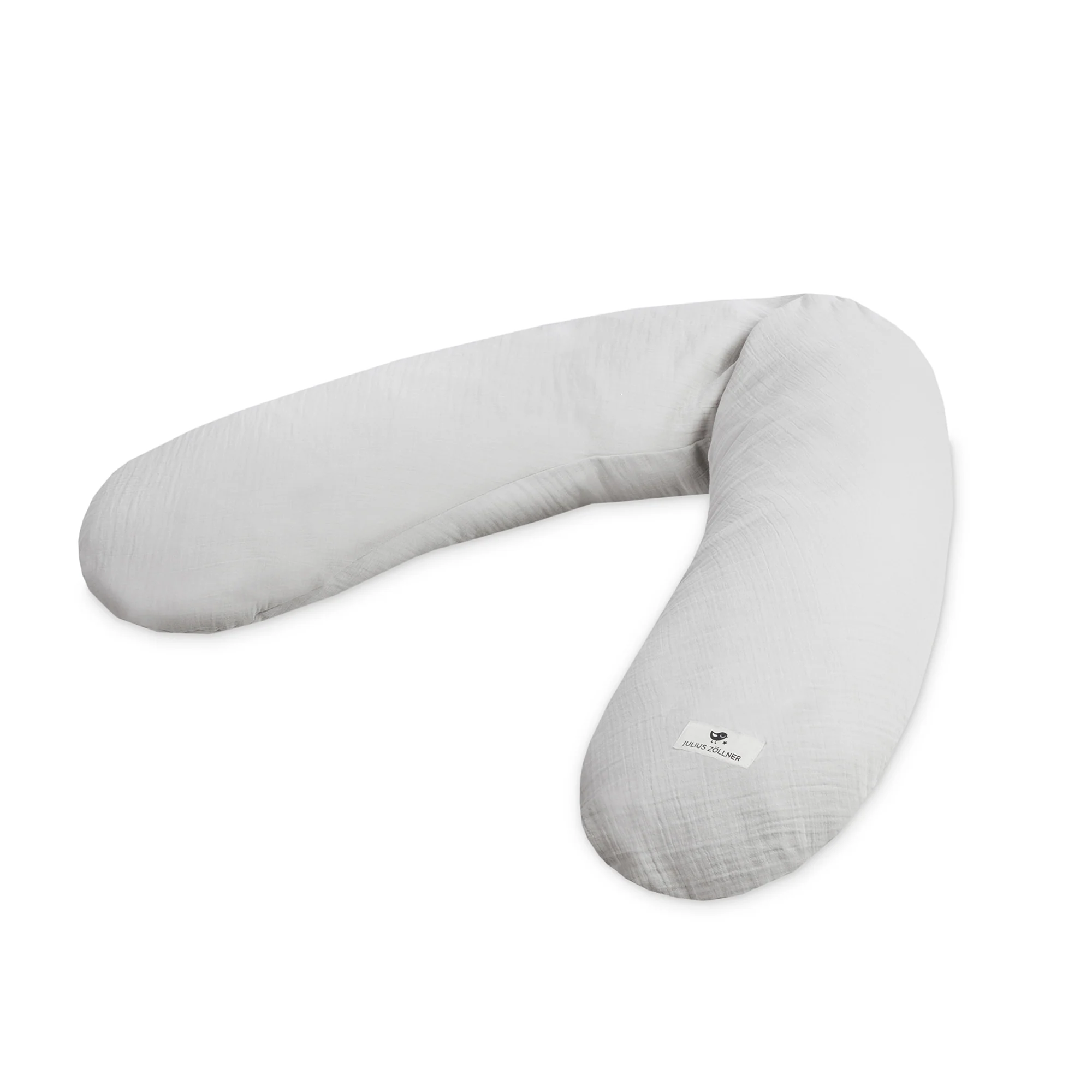 Zöllner personalisiertes Stillkissen Musselin GrauSchrift 2