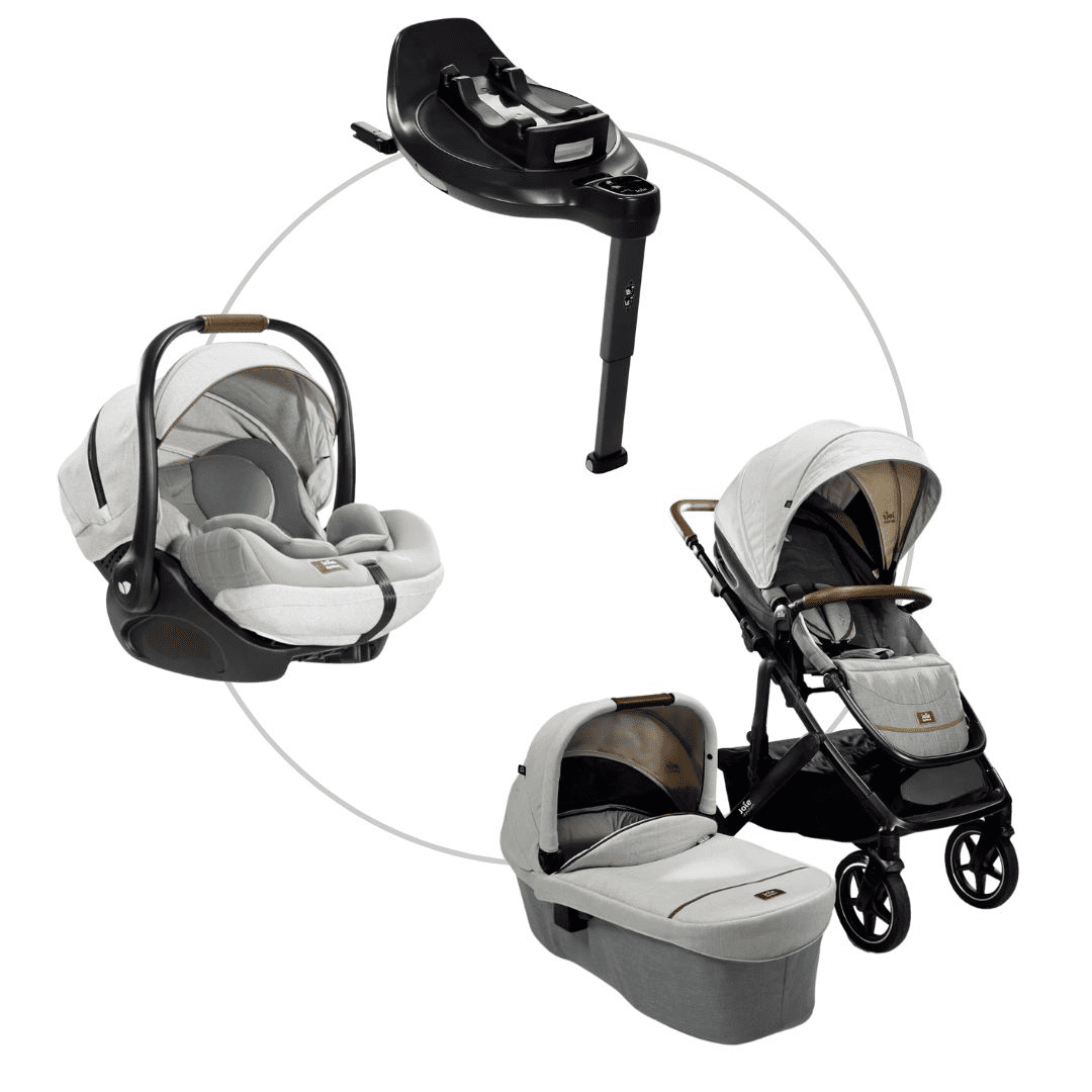 Joie Signature Vinca Kinderwagen Oyster inkl. Babyschale + Basisstation Joie Signature Vinca Kinderwagen Oyster inkl. Babyschale + Basisstation