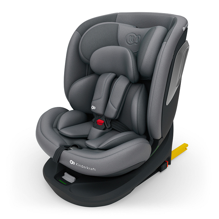 Kinderkraft I-GROW 2 PLUS Grau – Der I-GROW 2 PLUS Kindersitz Grau begleitet Dein Kind 12 Jahre lang: Isofix, Top Tether, 360° Drehfunktion, EASY GROW & maximaler Schutz.