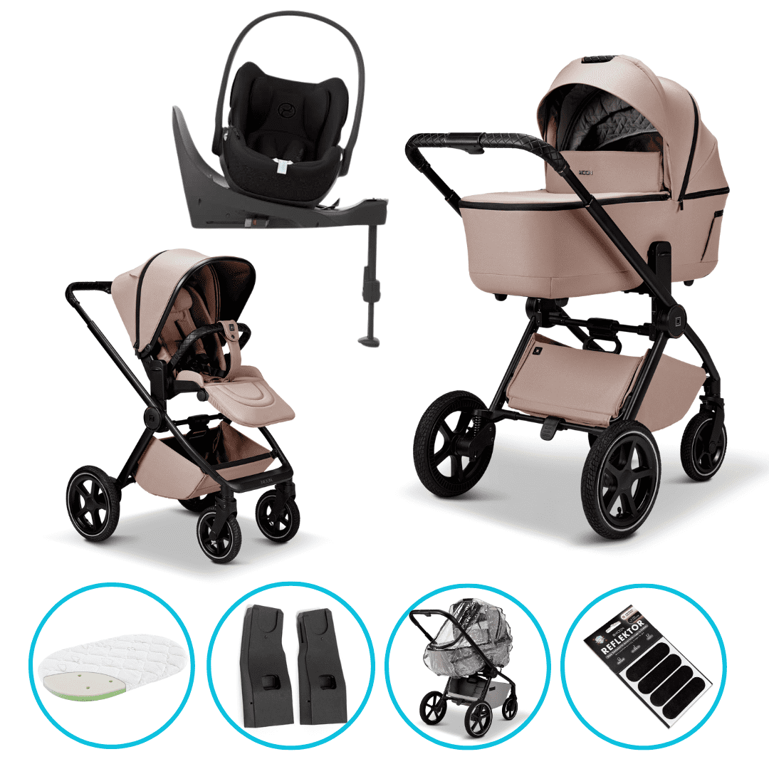 Moon GIO 2.0 Kombikinderwagen 4in1 Set inkl. Cloud T i-Size black und Base T