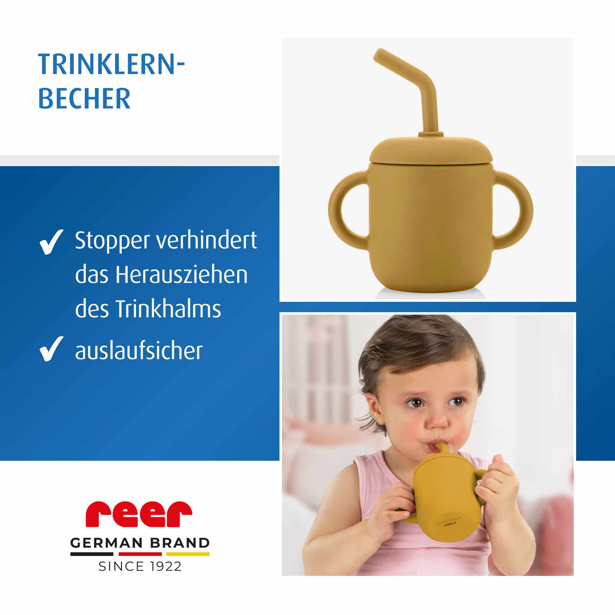 kind trinkt aus gelben trinklernbecher mit trinkhalm kind trinkt aus gelben trinklernbecher mit trinkhalm