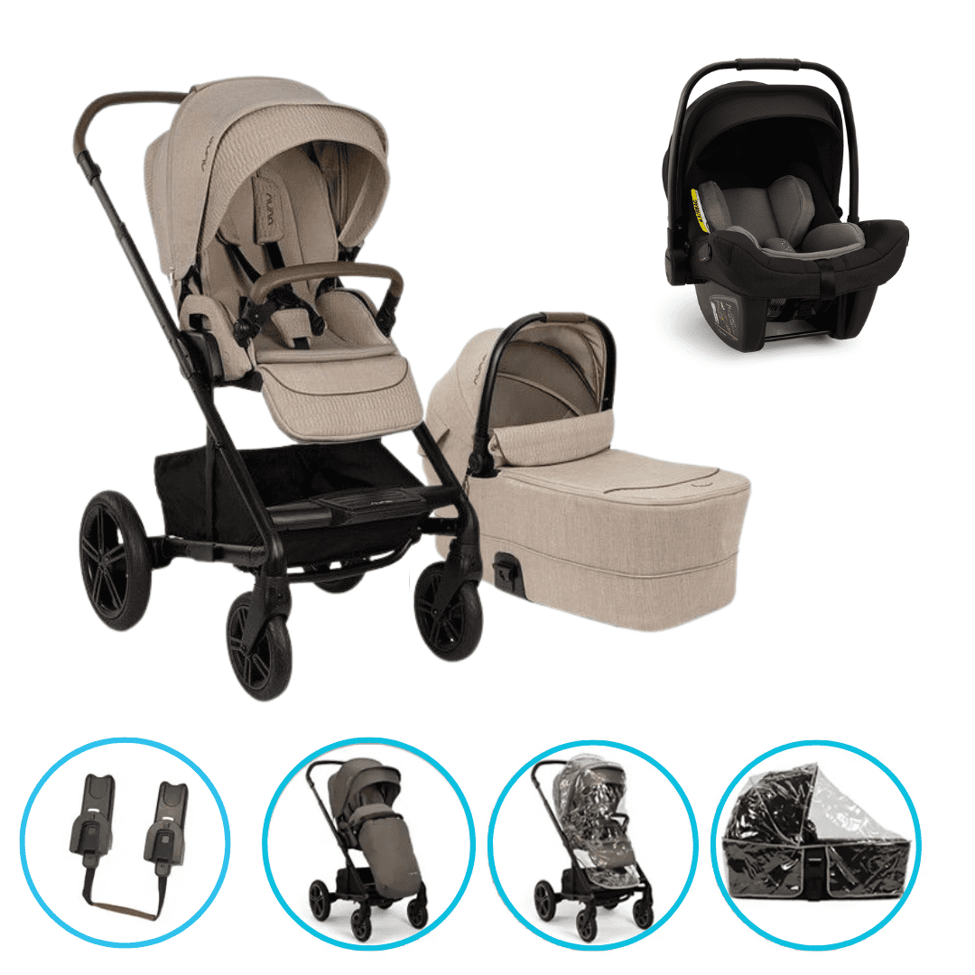 Nuna MIXX next 3in1 Kinderwagen Set Cosmopolitan inkl. Pipa Next Caviar-Chocolate und gratis Zubehör 