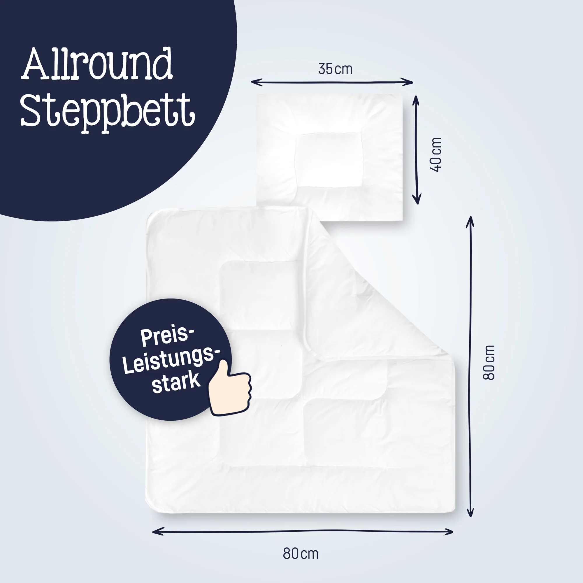 Zöllner Kindersteppbett - Set Basic 80/80 + 35/40 Zöllner Kindersteppbett - Set Basic 80/80 + 35/40