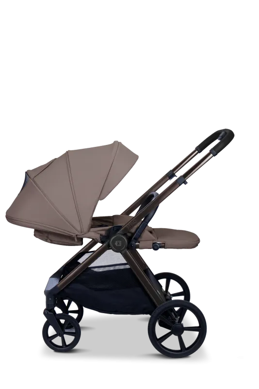 Moon STYLO 5in1 Kombikinderwagen-Set Greige inkl. Wickeltasche, Regenverdeck und Adaptern