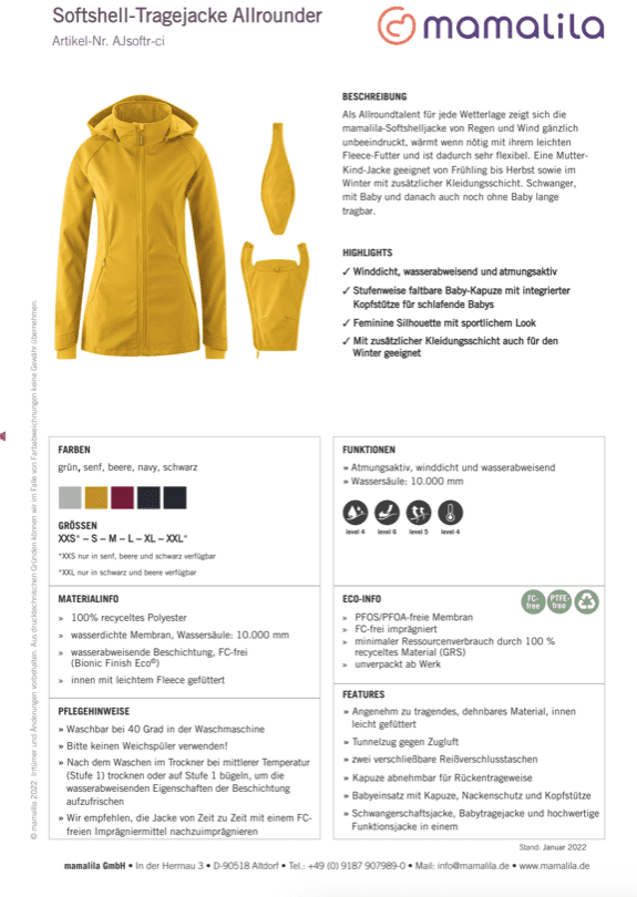 mamalila Softshell-Tragejacke Allrounder - beere L