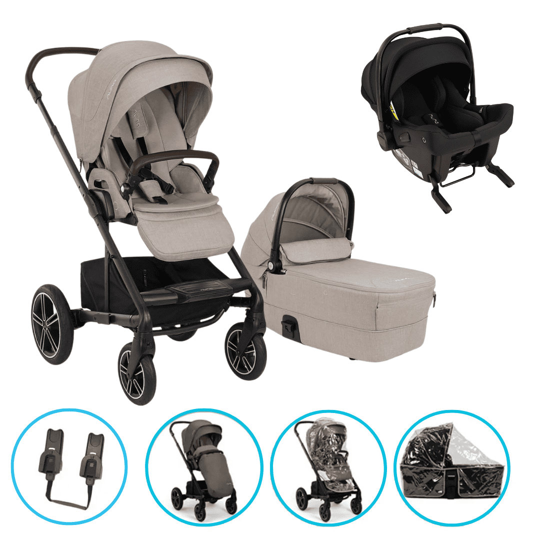 Nuna MIXX next 3in1 Kinderwagen Chateau Set inkl. Pipa Urbn Caviar-Chocolate und gratis Zubehör
