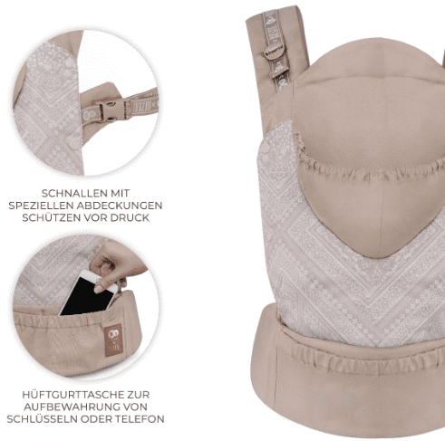 Kinderkraft x BIZUU Babytrage HUGGY whisper dune