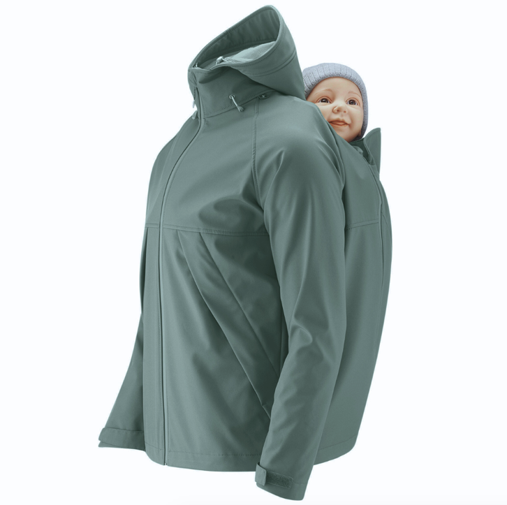mamalila Softshell-Tragejacke Allrounder FÜR MÄNNER - agave XL