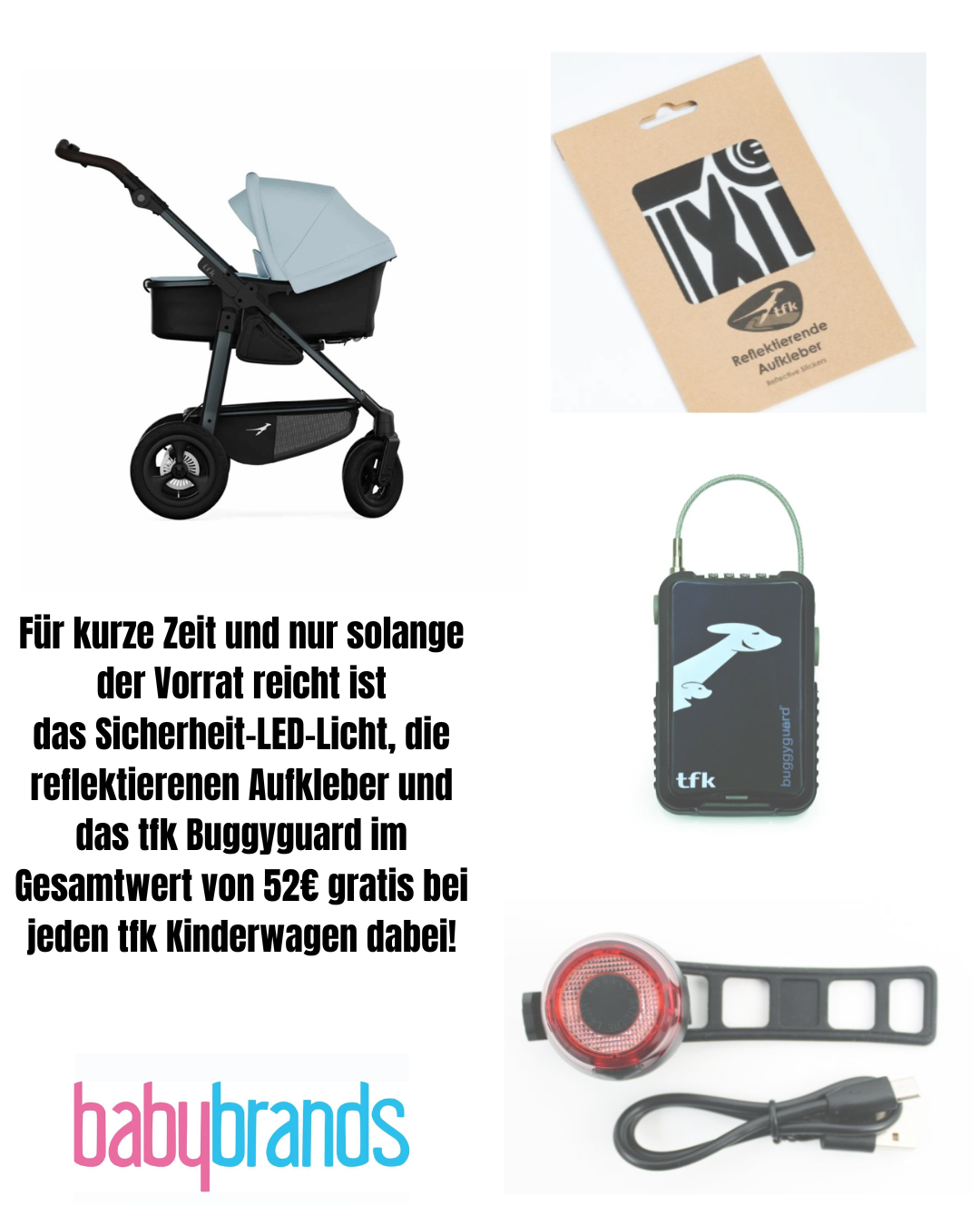TFK Mono 3 Kombikinderwagen Luftkammer-Set (inkl. Sicherheitskit bis zum 31.07.2025) -  blau
