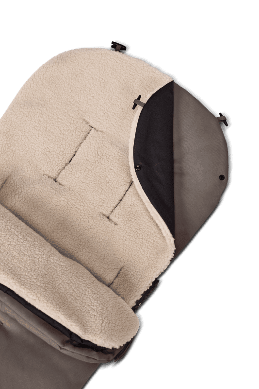 MOON Premium Winterfußsack mit Kunstfelleinsatz Greige