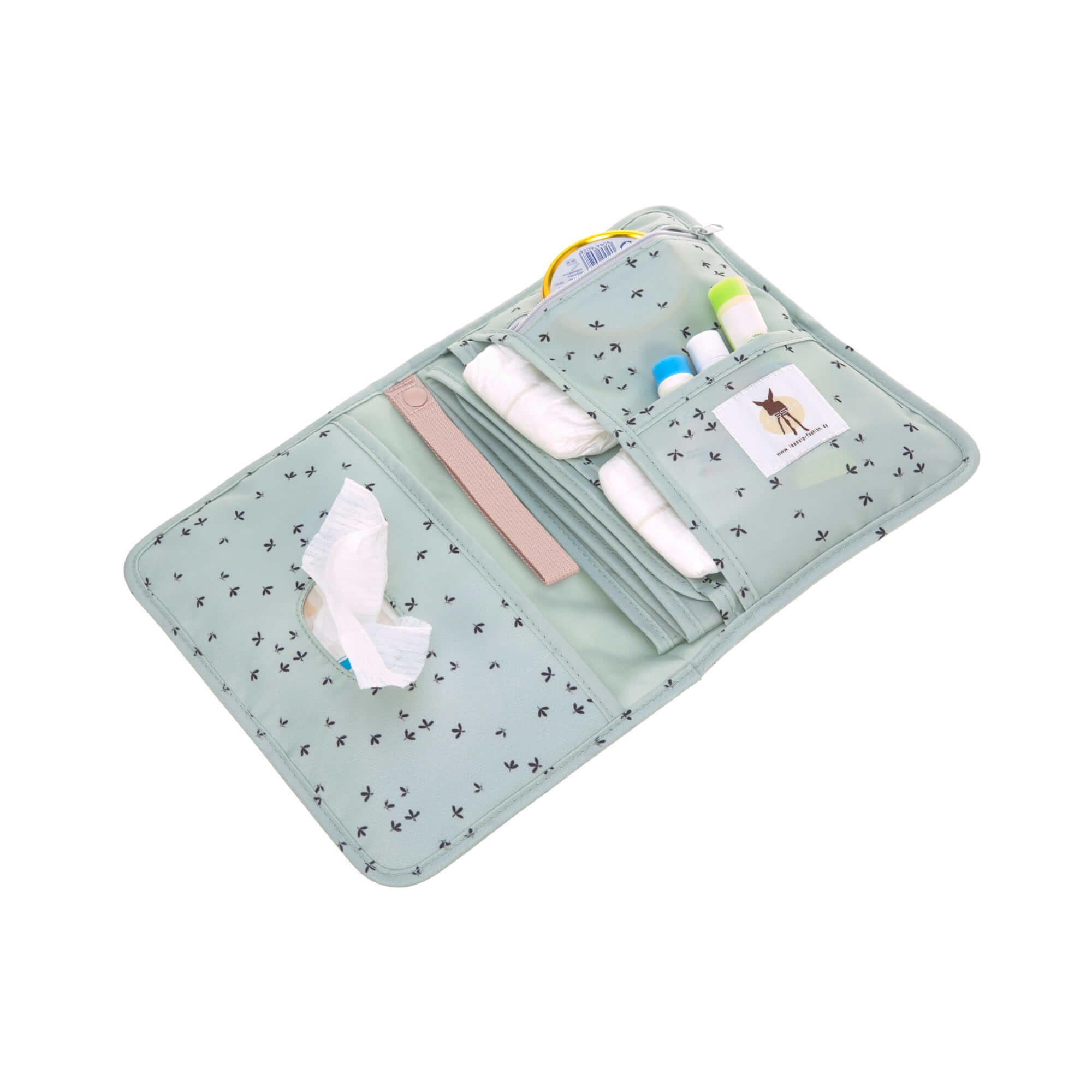 Lässig Changing Pouch Windeltasche Floral mint Lässig Changing Pouch Windeltasche Floral mint