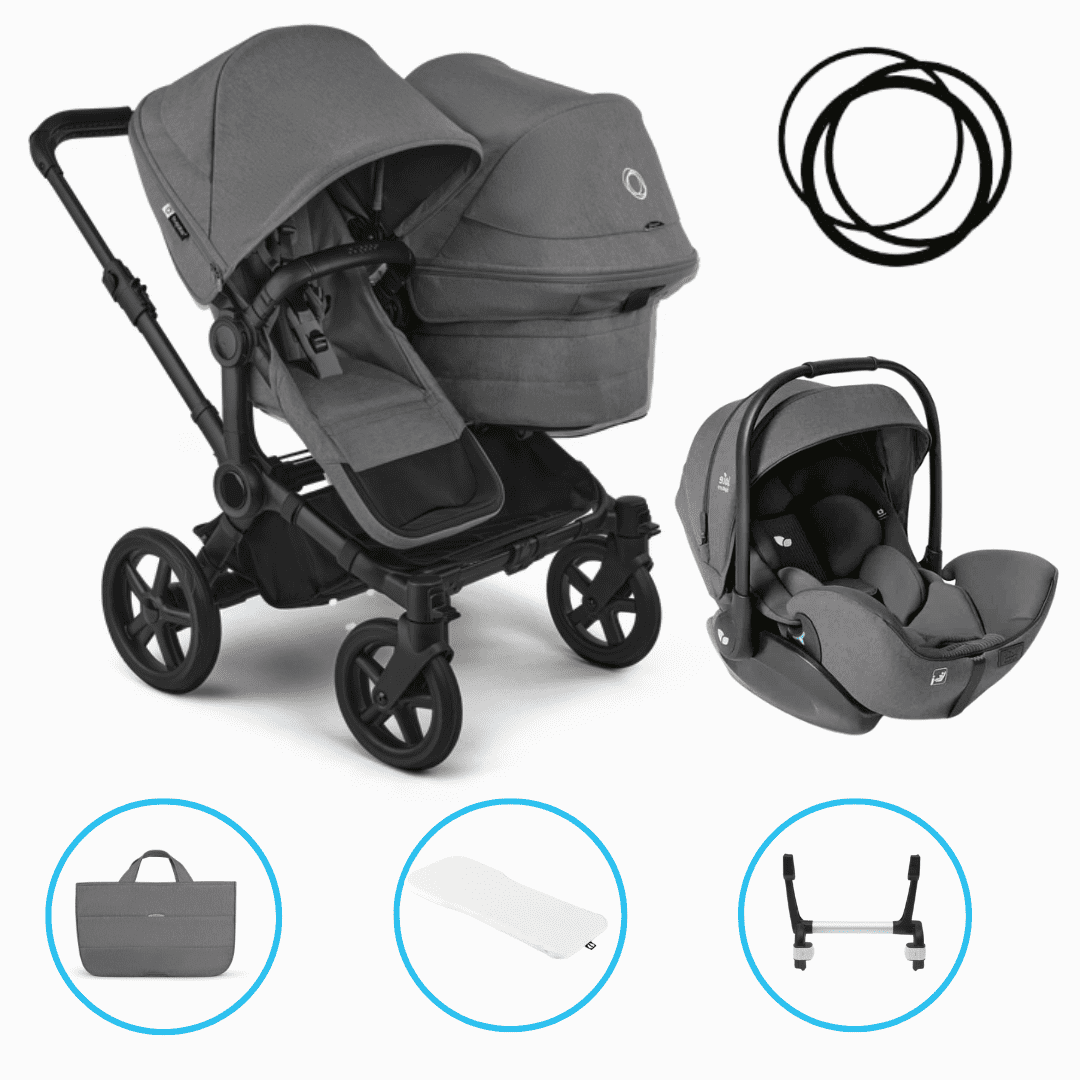 Bugaboo Donkey 6 Duo 3in1 Set Moon Grey inkl. i-Level Pro Ebony