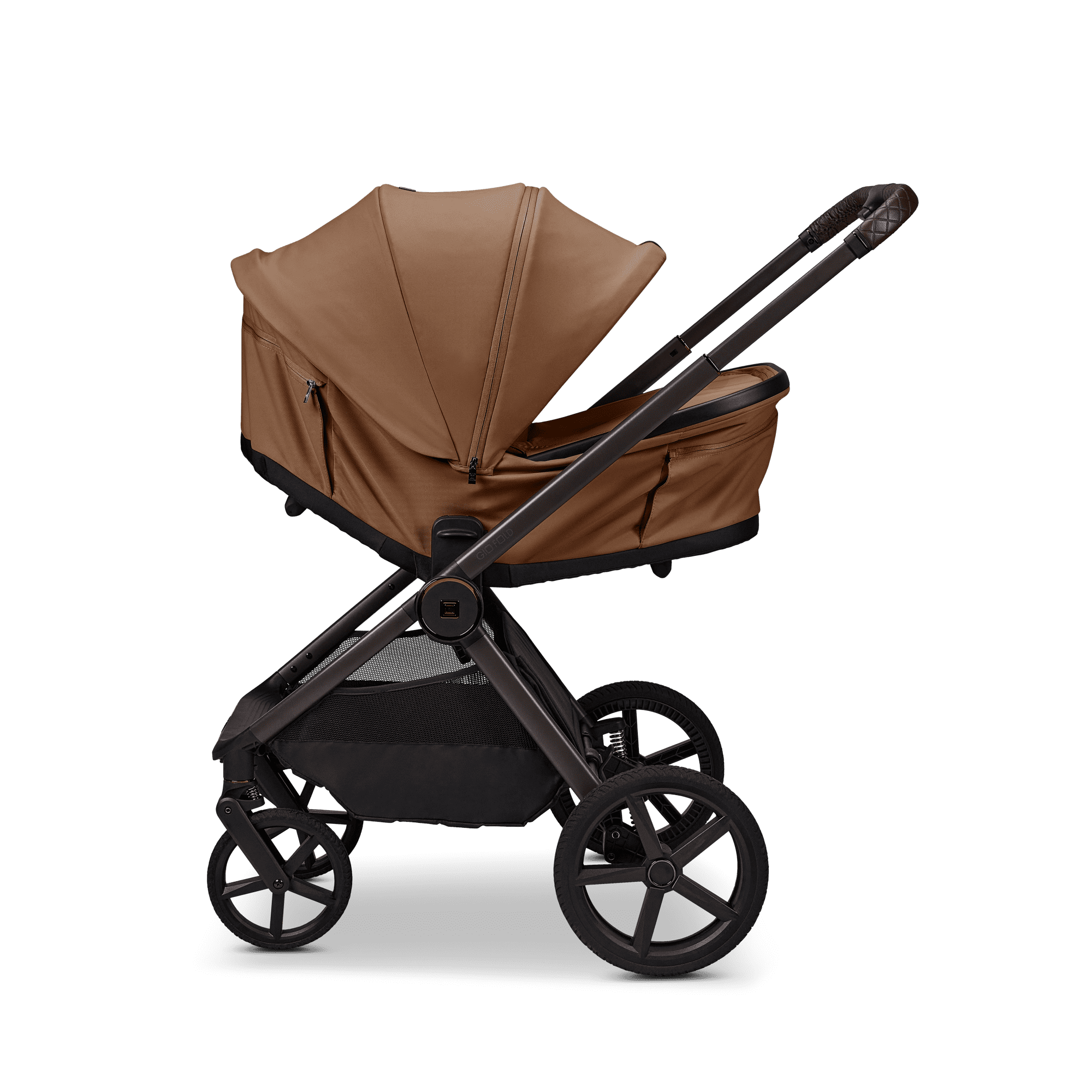 Moon GIO Fold Kombikinderwagen Cognac mit Lightweight-Rädern