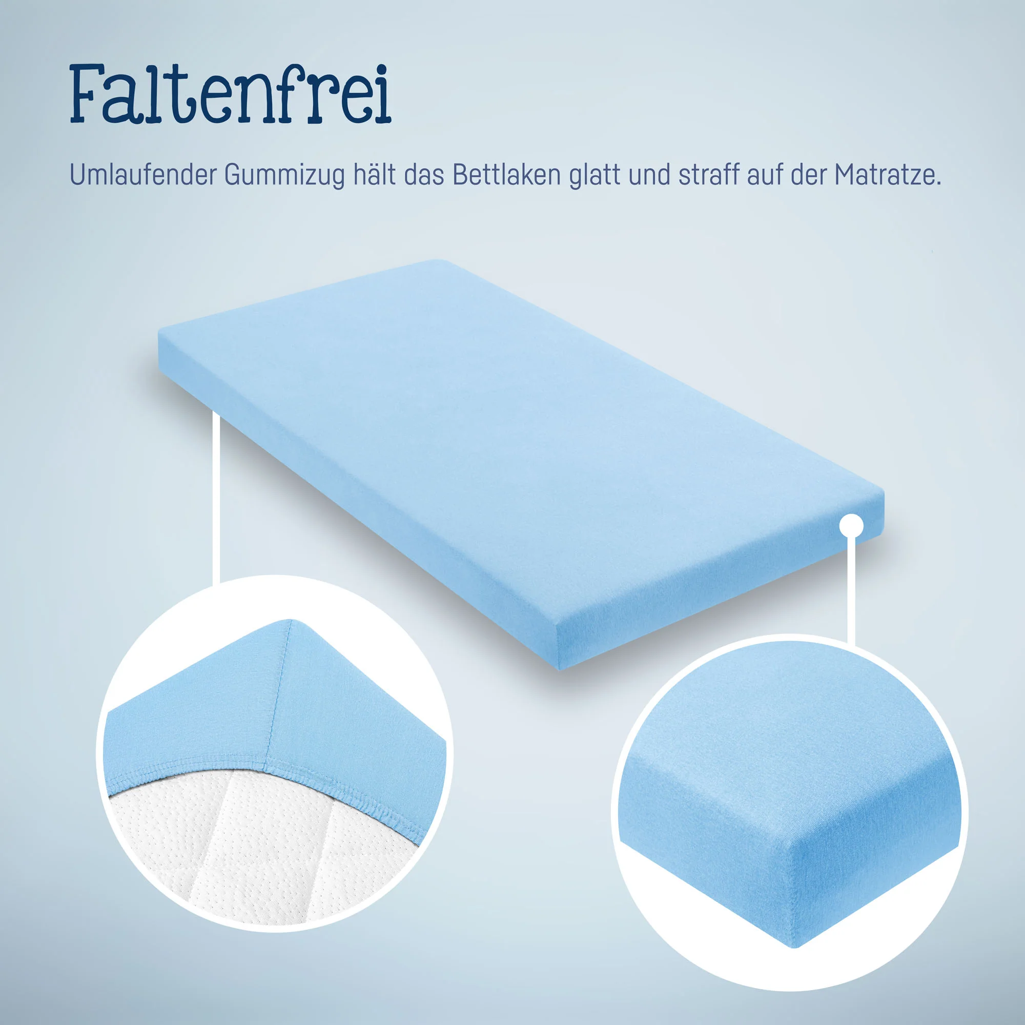 Zöllner Jersey Spannbetttuch Kinderbett 60/120 - 70/140 - hellblau Zöllner Jersey Spannbetttuch Kinderbett 60/120 - 70/140 - hellblau