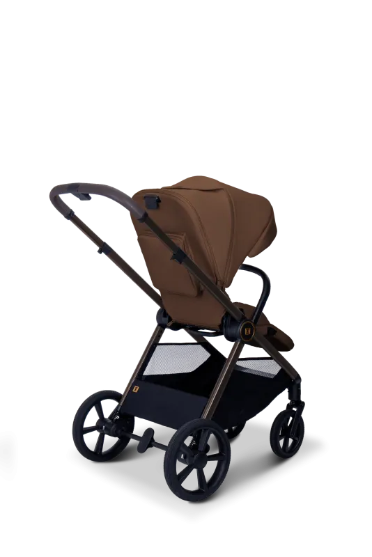 Moon STYLO 5in1 Kombikinderwagen-Set Cognac inkl. Wickeltasche, Regenverdeck und Adaptern