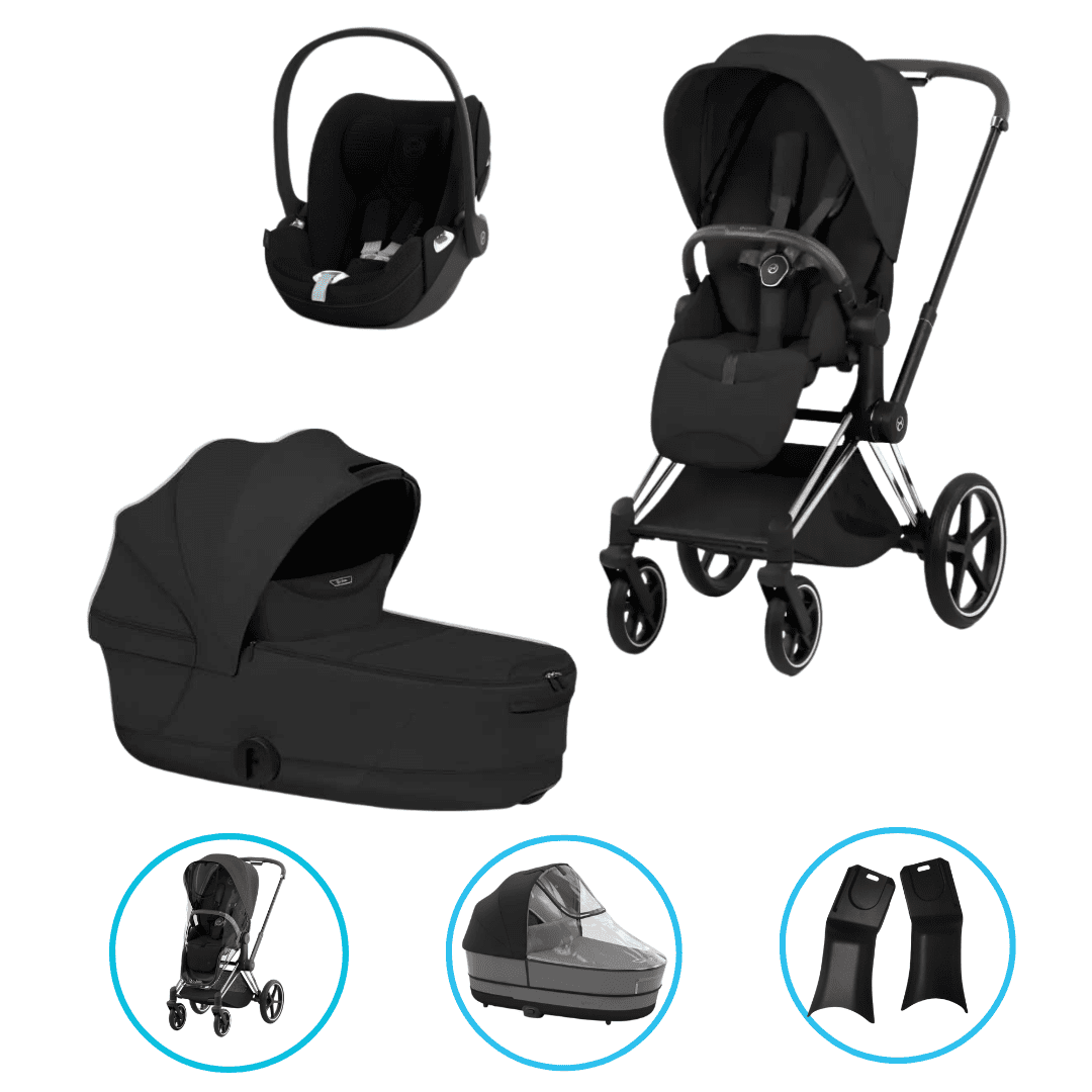  Cybex Priam Style Kinderwagen Set 6in1 Chrome Brown / Sepia Black inkl. Cloud T Plus Sepia Black