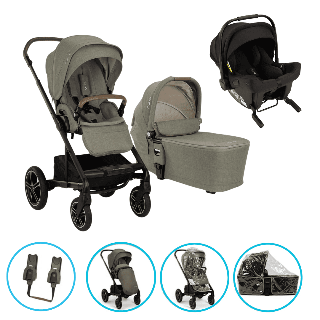 Nuna MIXX next 3in1 Kinderwagen Set Pine inkl. Pipa Urbn und gratis Zubehör
