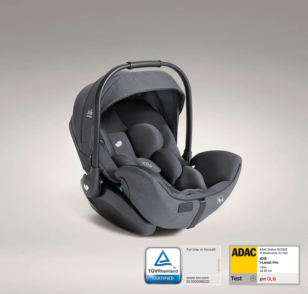 Joie Signature Vinca 4in 1 Kinderwagen Set Ebony inkl. i-Level Pro Ebony + Base Encore