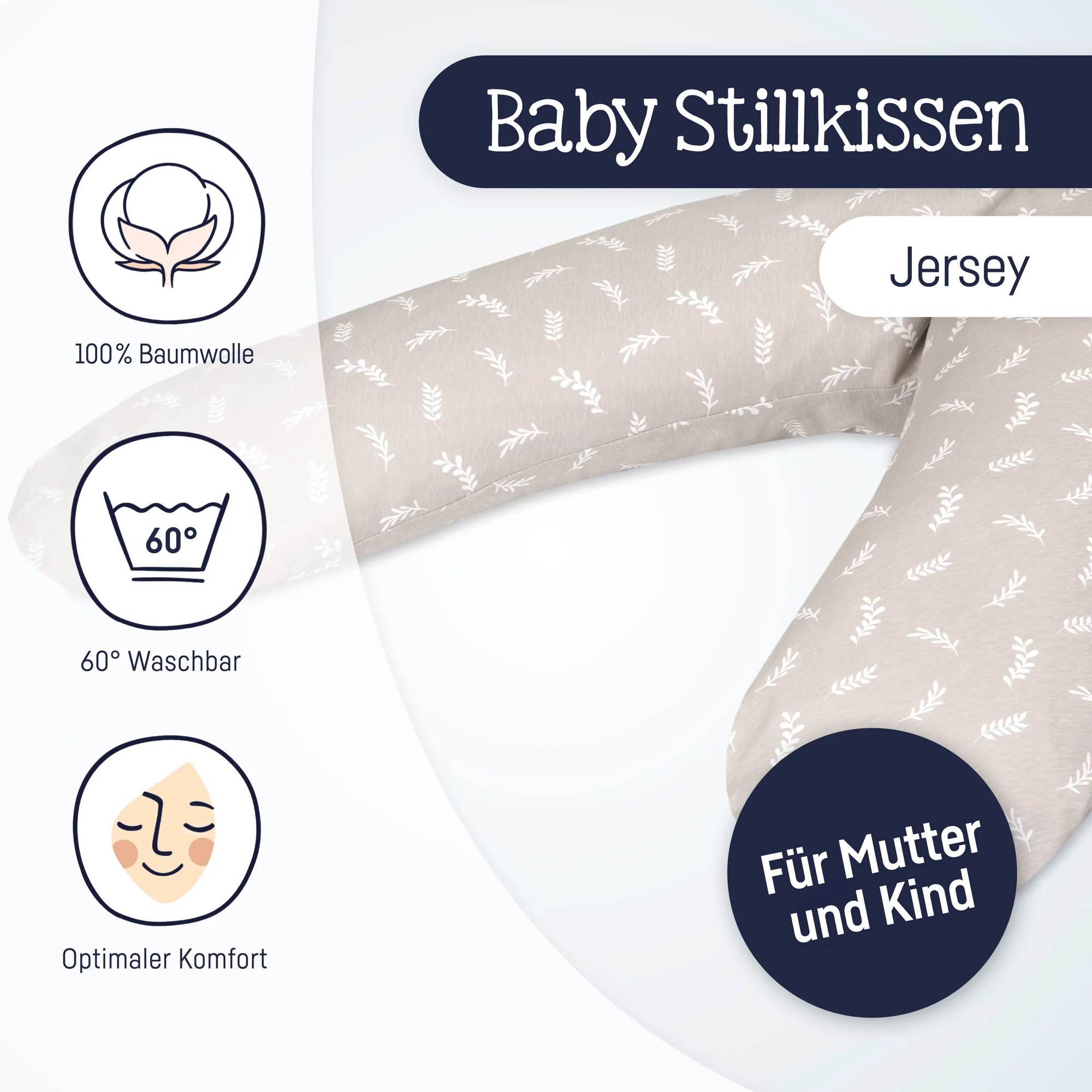 Zöllner personalisiertes Stillkissen Jersey Cotton mit Namen TwiggySchrift 1