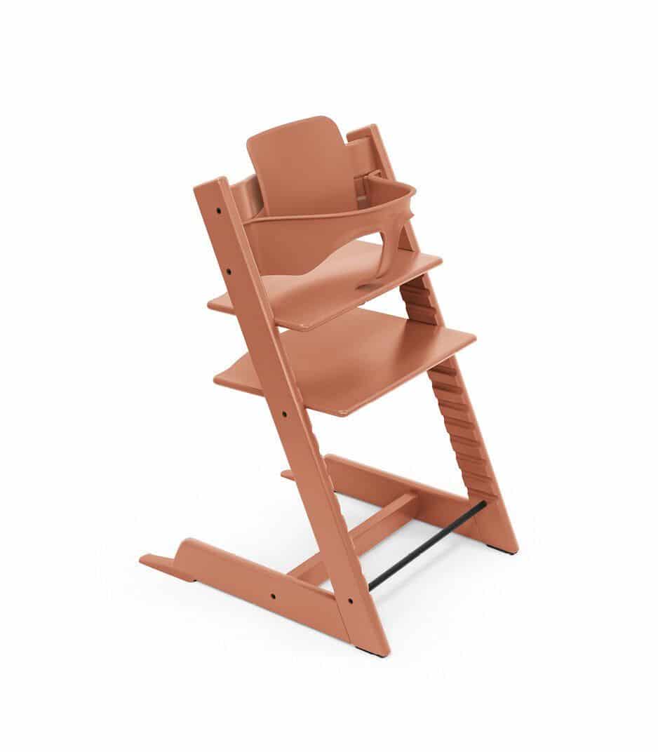 Stokke Tripp Trapp Hochstuhl Buche inkl. Baby Set 2 Terracotta